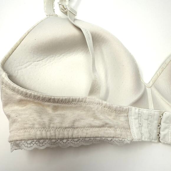 Aerie Wireless Lace Full Coverage Bra In Heathered Off White Size 36D - Picture 6 of 8